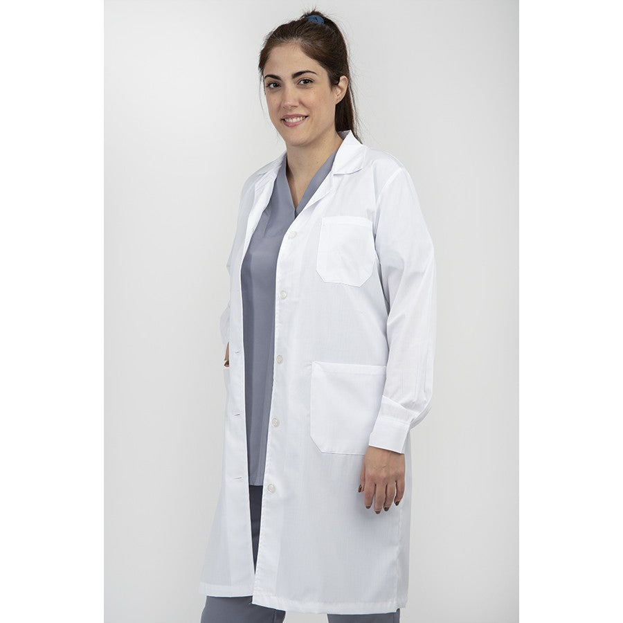 Γυναικεία Ιατρική ρόμπα πέτο γιακά με δύο τσέπες και ζώνη στο πίσω μέρος