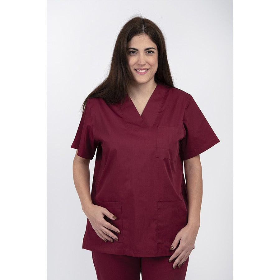 Unisex Scrub set - Σετ μπλούζα - παντελόνι Μπορντώ της DL Medical Collection