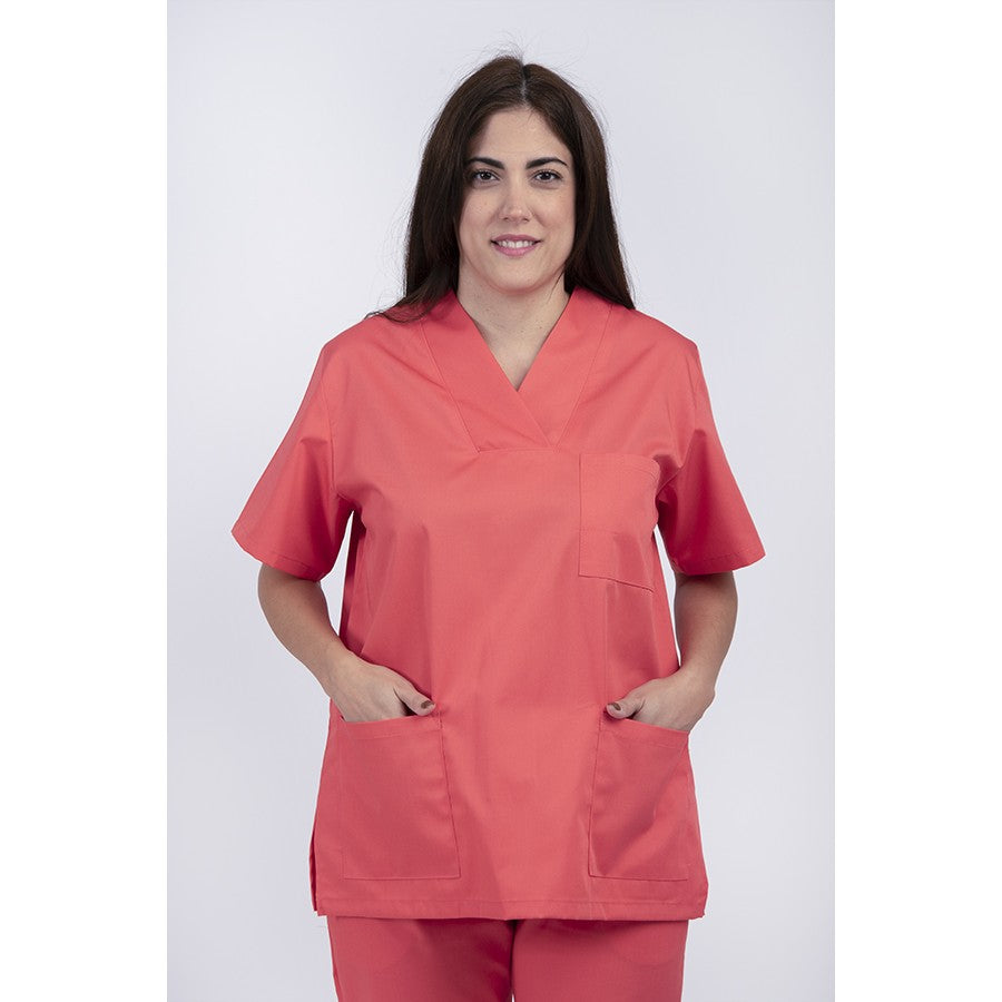 Unisex Scrub set - Σετ μπλούζα - παντελόνι Κοραλλί της DL Medical Collection
