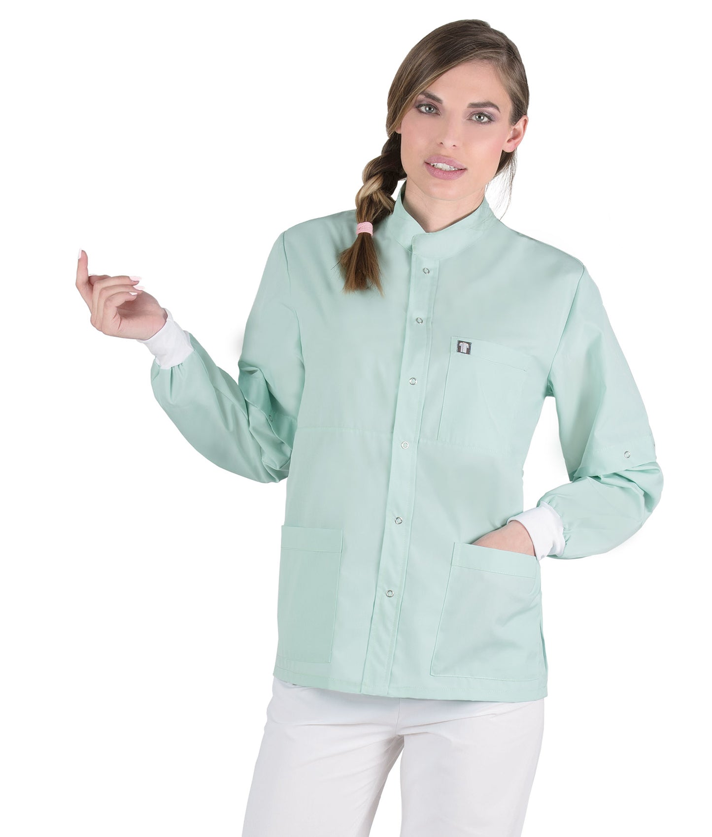 Unisex Ζακέτα - Μπλούζα  λευκό, βεραμάν, σιέλ,  αποσπόμενα μανίκια , τρούκς , προστατευτικό λάστιχο - rip και 3 τσέπες  της Medical Bodyguard  CODE: 120/ - 121/