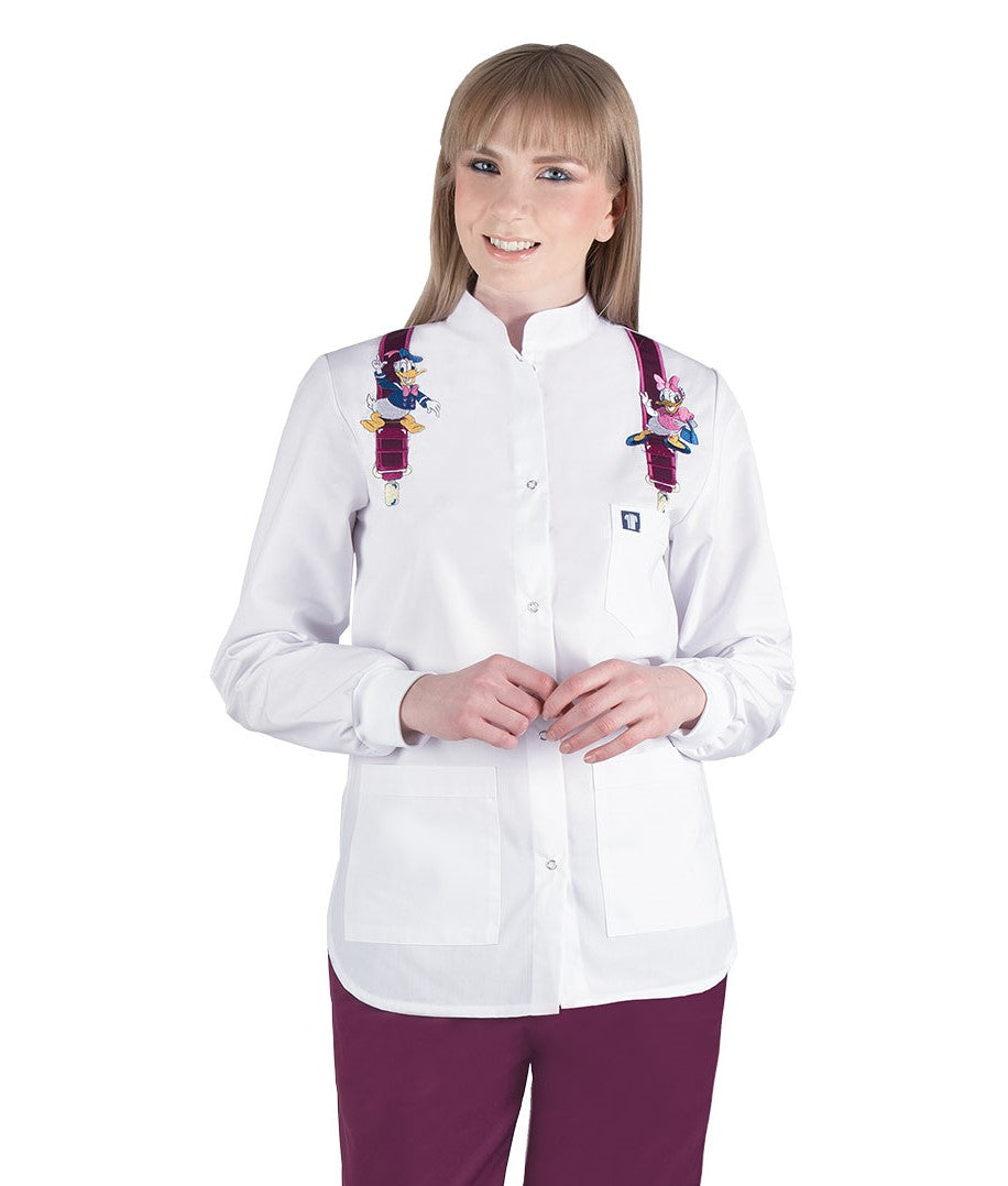 Γυναικεία Ζακέτα - Μπλούζα Μακρύ μανίκι  με κέντημα , τρούκς , προστατευτικό λάστιχο - rip , 3 τσέπες  της Medical Bodyguard code:309/19