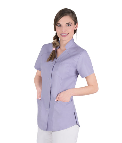 Γυναικεία Ζακέτα - μπλούζα , κοντό μανίκι , λιλά , τρούκ ,3 τσέπες  της Medical Bodyguard code:  322/7