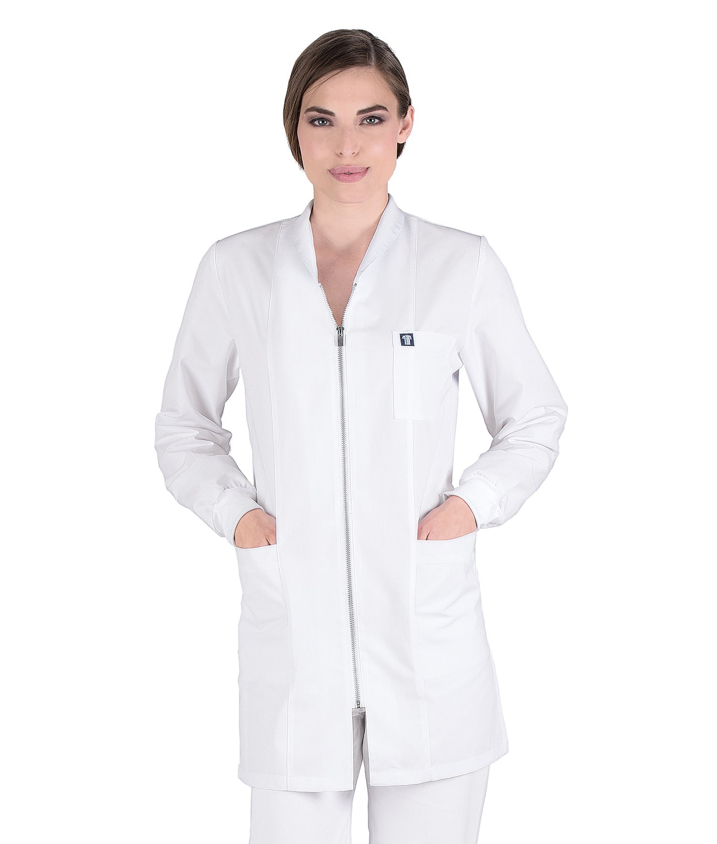 Γυναικεία Ζακέτα - μπλούζα , μακρύ μανίκι , λευλό , προστατευτικά λάστιχα - rip , φερμουάρ ,3 τσέπες  της Medical Bodyguard code:  357/1