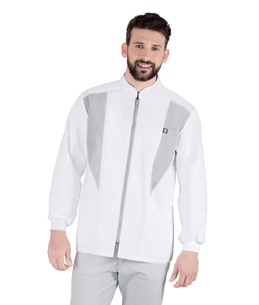 Unisex Ζακέτα - Μπλούζα μακρύ μανίκι με γκρί λεπτομέρειες , προστατευτικά λάστιχα - rip , φερμουάρ , 3 τσέπες  της Medical Bodyguard code: 804/5