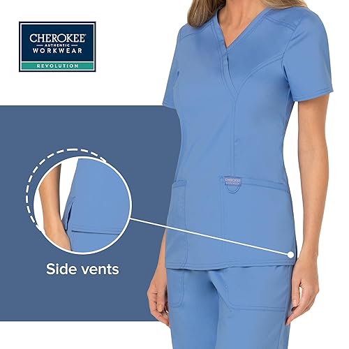 Γυναικεία μπλούζα Scrub της CHEROKEE XXS-XXL  (CIEW/ΣΙΕΛ) code: WW610/WW110