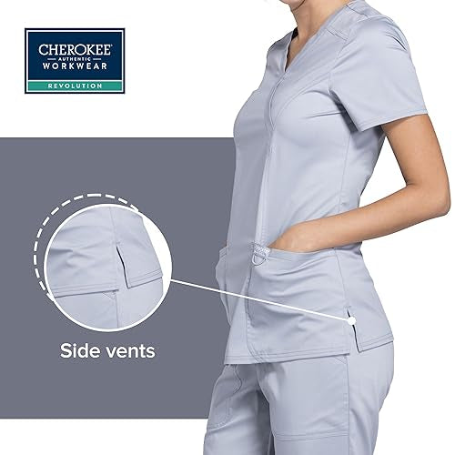 Γυναικεία μπλούζα Scrub της CHEROKEE XXS-XXL  (GRYW/ΓΚΡΙ) code: WW610/WW110
