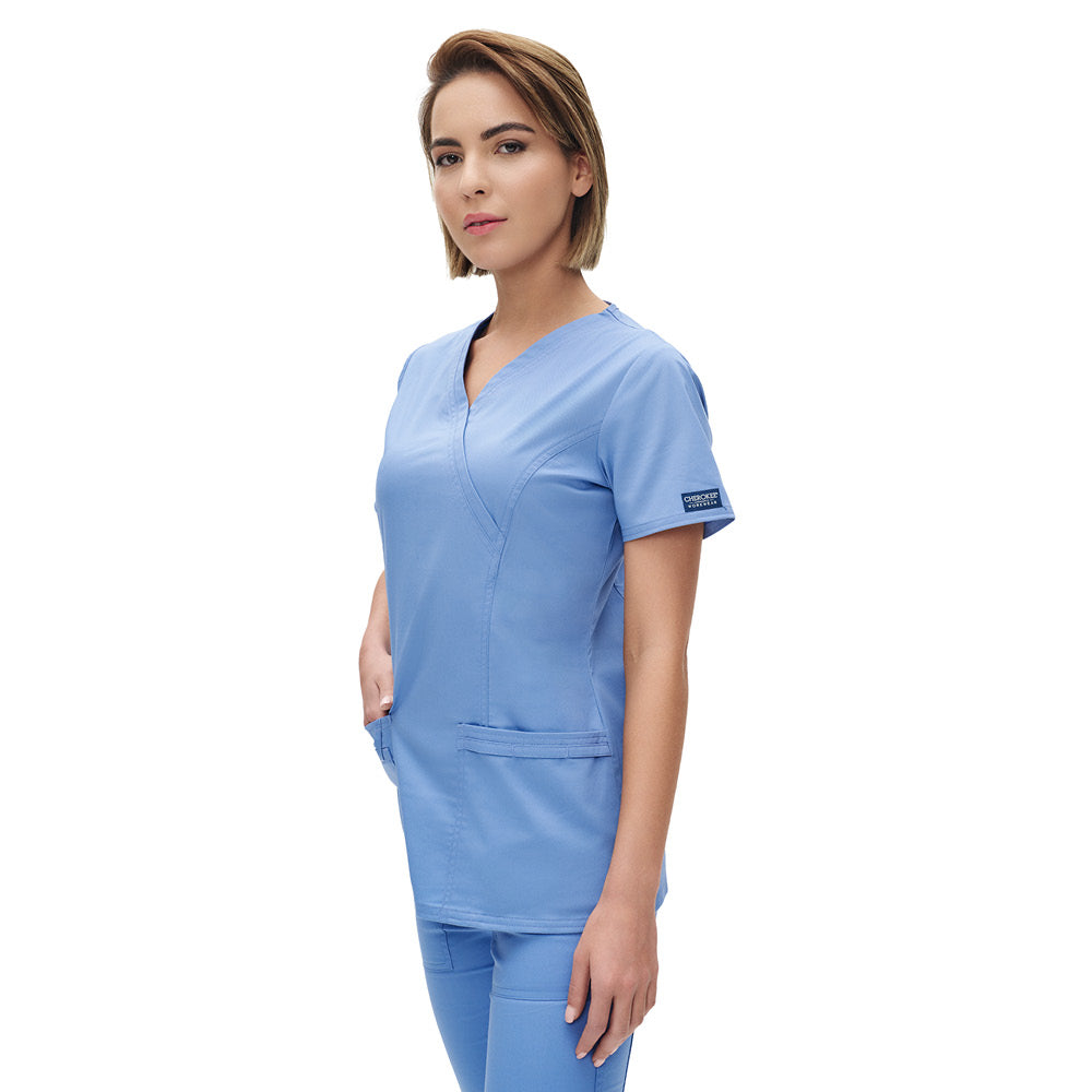 Γυναικεία Μπλούζα Scrub Core Stretch της Cherokee XXS-XXL (CIEW/ΣΙΕΛ) CODE: WW4728