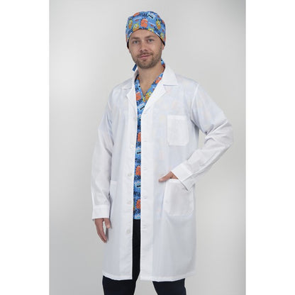 Ανδρική Ιατρική ρόμπα πέτο γιακά με δύο τσέπες και ζώνη στο πίσω μέρος