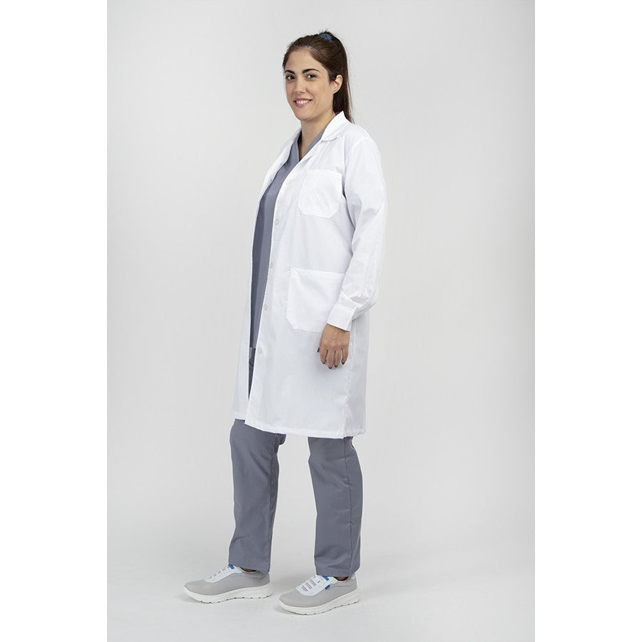 Γυναικεία Ιατρική ρόμπα πέτο γιακά με δύο τσέπες και ζώνη στο πίσω μέρος
