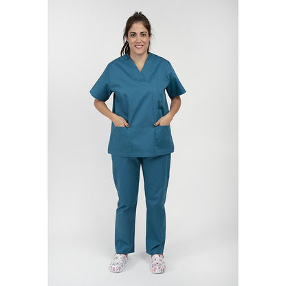 Unisex Scrub set - Σετ μπλούζα - παντελόνι Πετρόλ  της  DL Medical Collection