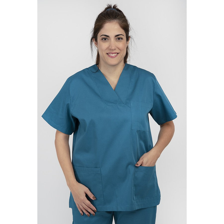 Unisex Scrub set - Σετ μπλούζα - παντελόνι Πετρόλ  της  DL Medical Collection