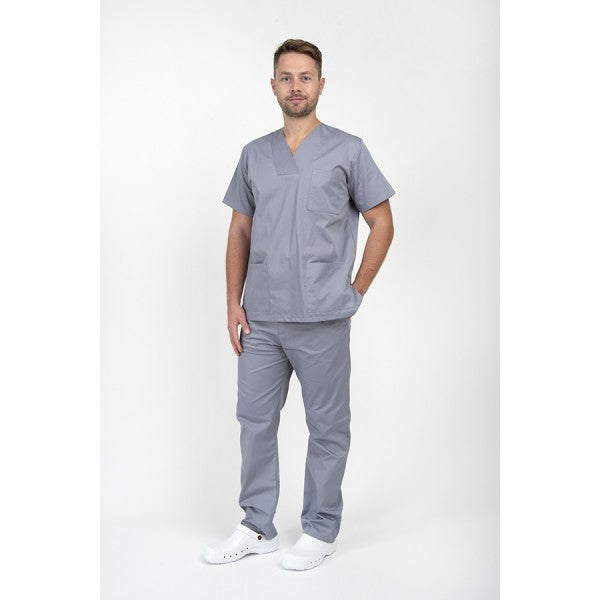 Unisex Scrub set - Σετ μπλούζα - παντελόνι Γκρί  της  DL Medical Collection