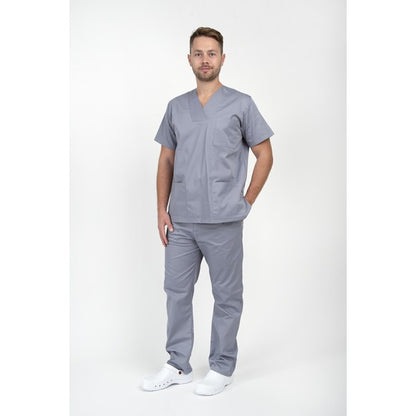 Unisex Scrub set - Σετ μπλούζα - παντελόνι Γκρί  της  DL Medical Collection