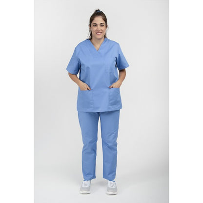 Unisex Scrub set - Σετ μπλούζα - παντελόνι Σιέλ  της  DL Medical Collection