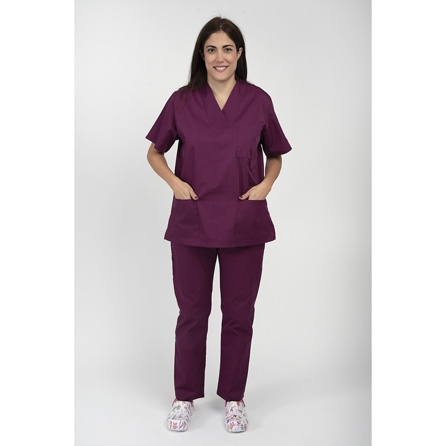 Unisex Scrub set - Σετ μπλούζα - παντελόνι Μελιτζανί  της  DL Medical Collection