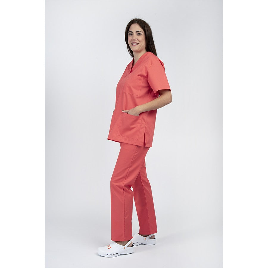 Unisex Scrub set - Σετ μπλούζα - παντελόνι Κοραλλί  της  DL Medical Collection