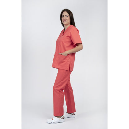 Unisex Scrub set - Σετ μπλούζα - παντελόνι Κοραλλί  της  DL Medical Collection