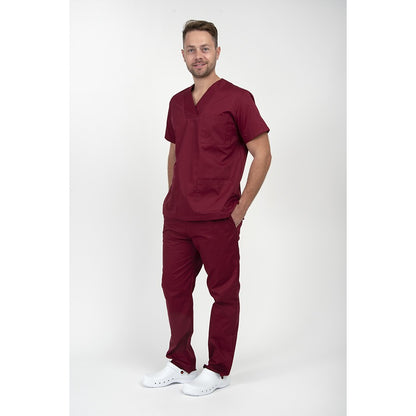 Unisex Scrub set - Σετ μπλούζα - παντελόνι Μπορντώ  της  DL Medical Collection
