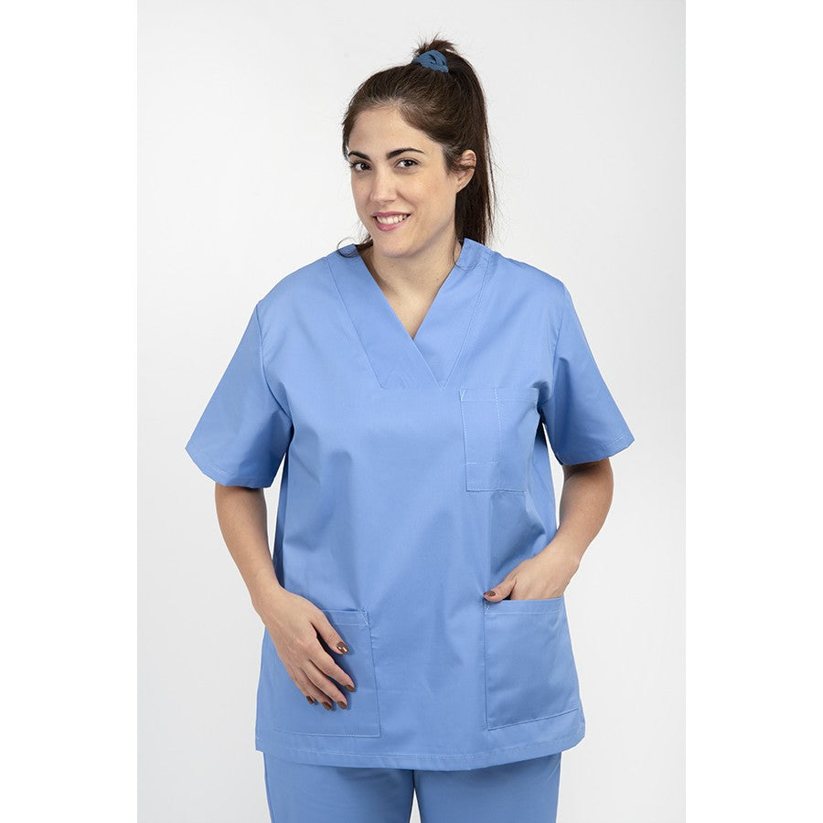 Unisex Scrub set - Σετ μπλούζα - παντελόνι Σιέλ  της  DL Medical Collection
