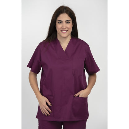 Unisex Scrub set - Σετ μπλούζα - παντελόνι Μελιτζανί  της  DL Medical Collection