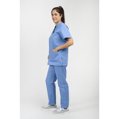 Unisex Scrub set - Σετ μπλούζα - παντελόνι Σιέλ  της  DL Medical Collection