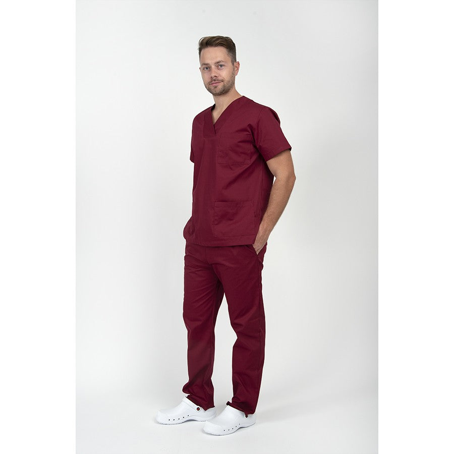 Unisex Scrub set - Σετ μπλούζα - παντελόνι Μπορντώ  της  DL Medical Collection